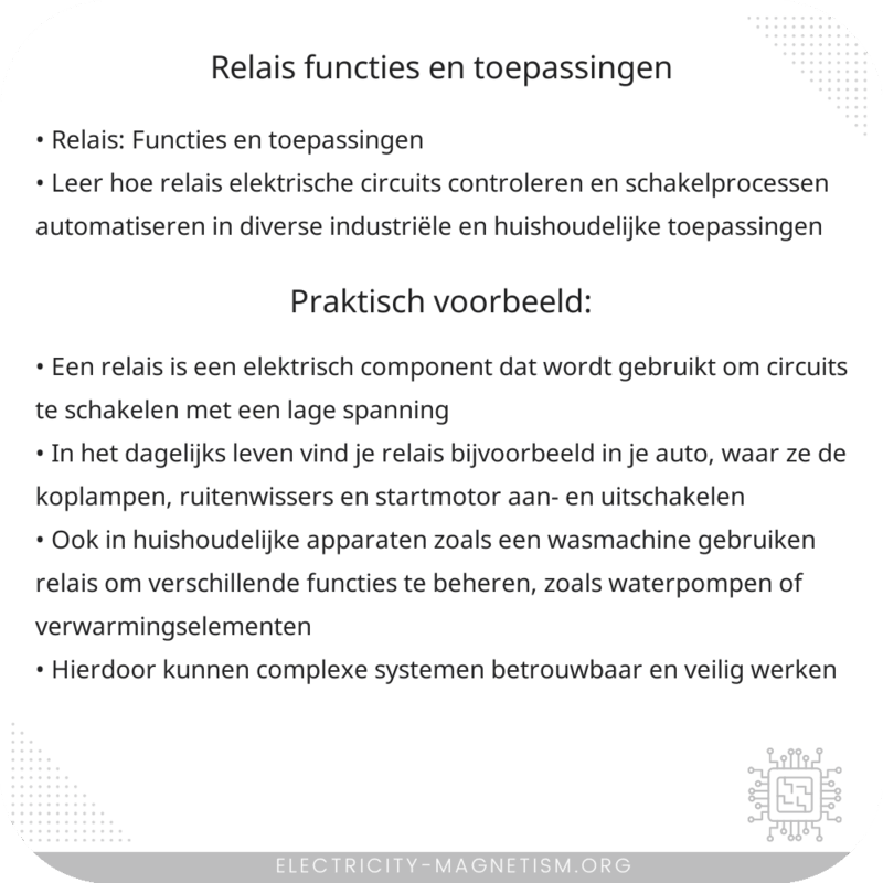 Relais | Functies en Toepassingen