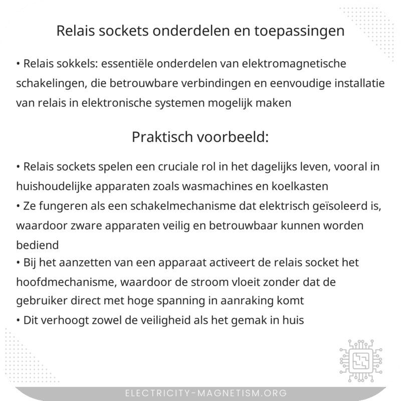 Relais Sockets | Onderdelen en Toepassingen