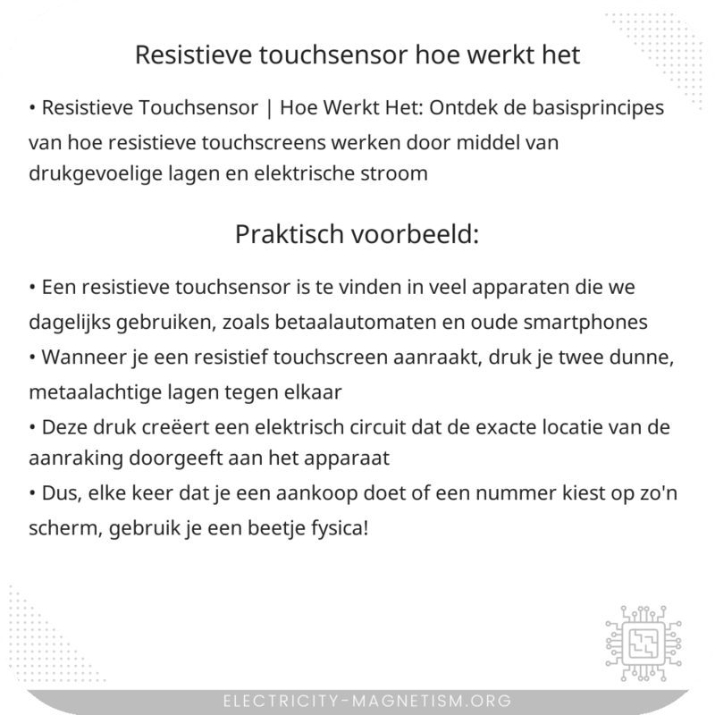 Resistieve Touchsensor | Hoe Werkt Het