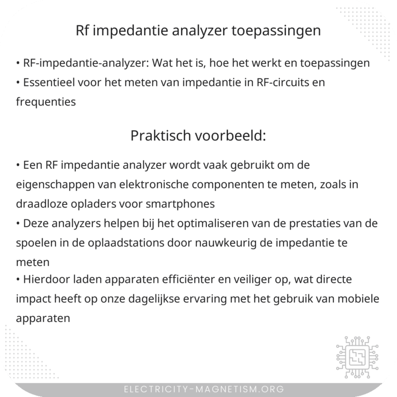 RF Impedantie Analyzer | Toepassingen