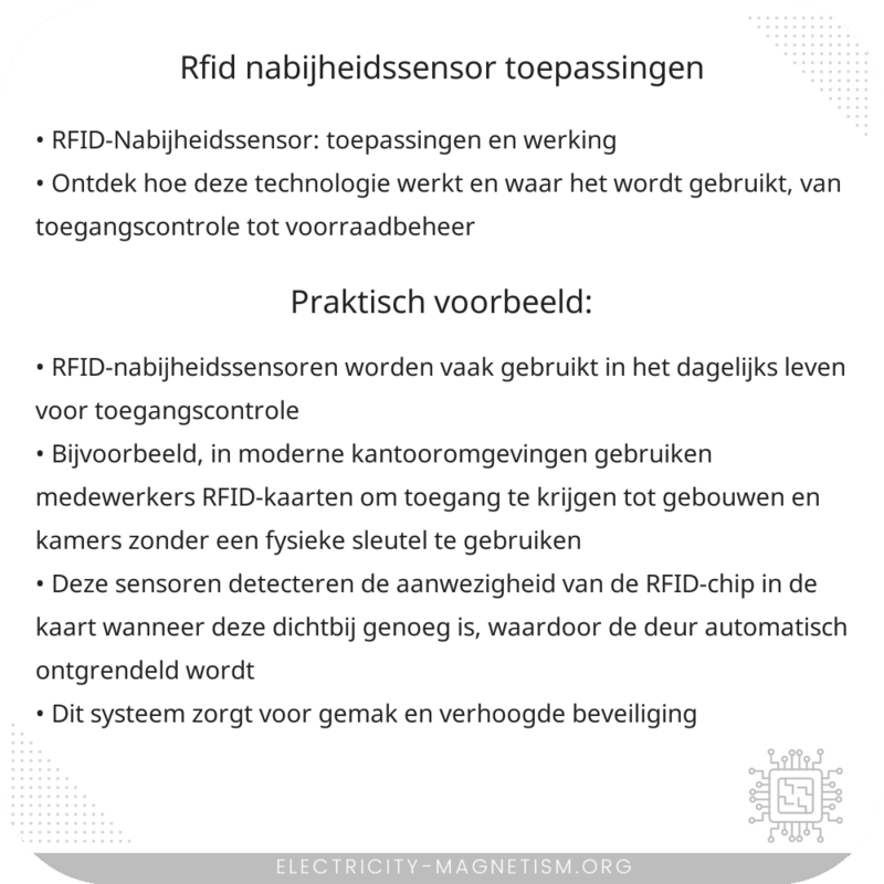 RFID-Nabijheidssensor | Toepassingen