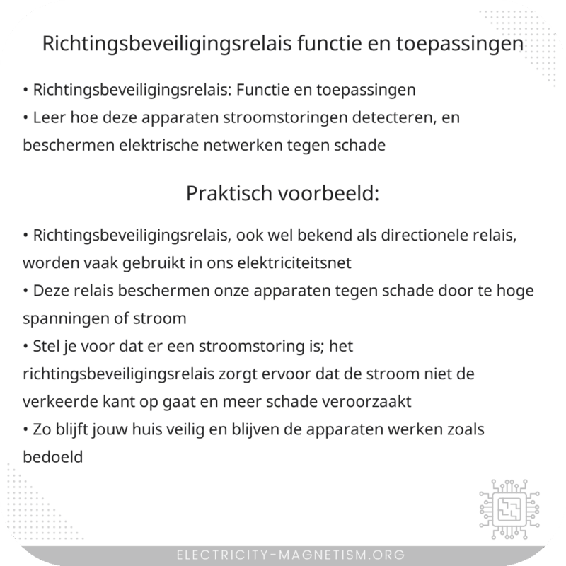 Richtingsbeveiligingsrelais | Functie en Toepassingen