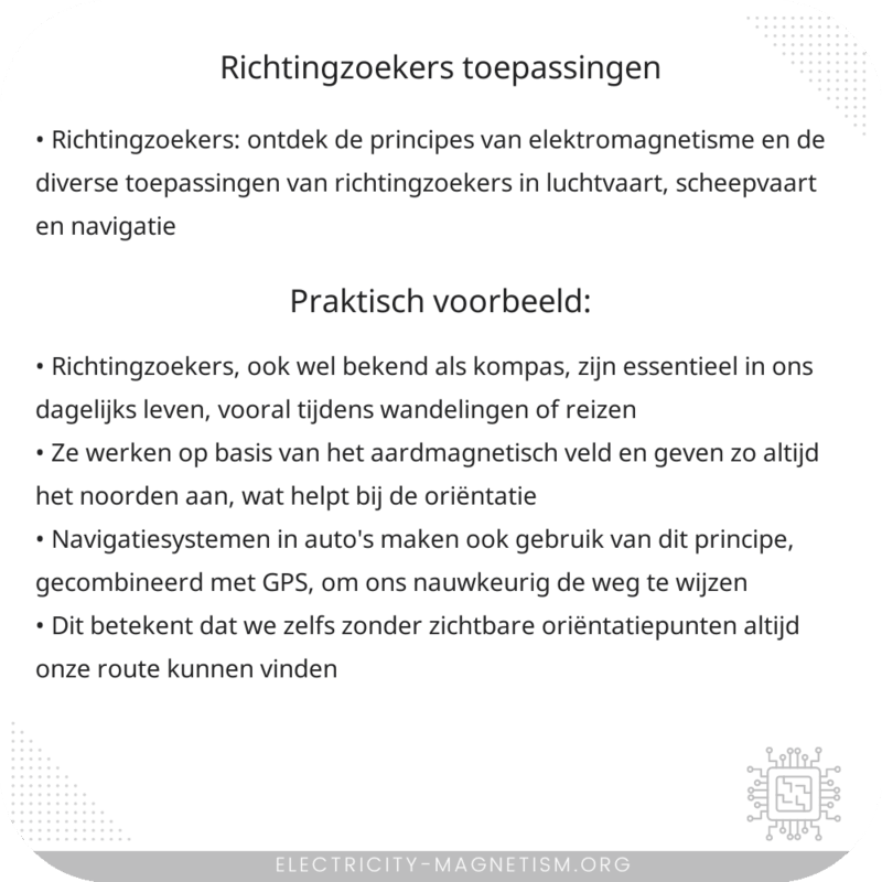 Richtingzoekers | Toepassingen