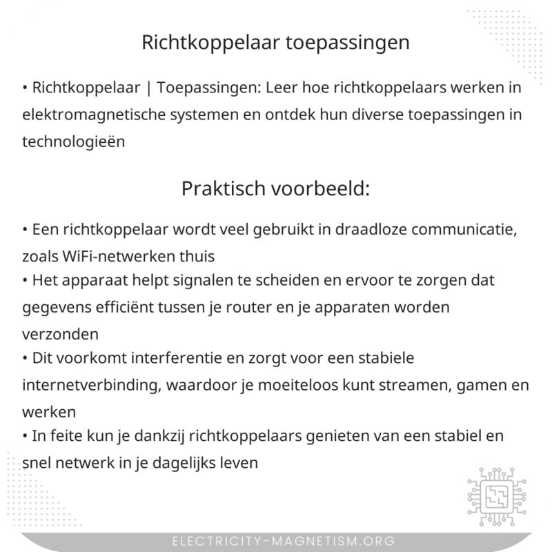 Richtkoppelaar | Toepassingen