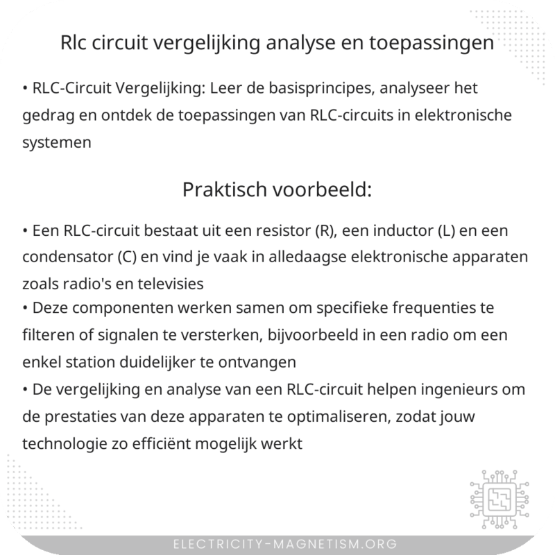 RLC-Circuit Vergelijking | Analyse en Toepassingen
