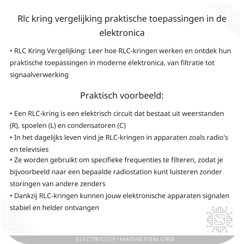 RLC Kring Vergelijking | Praktische Toepassingen in de Elektronica
