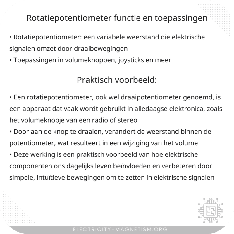 Rotatiepotentiometer | Functie en Toepassingen