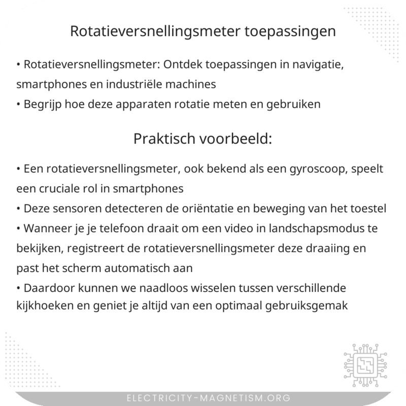 Rotatieversnellingsmeter | Toepassingen