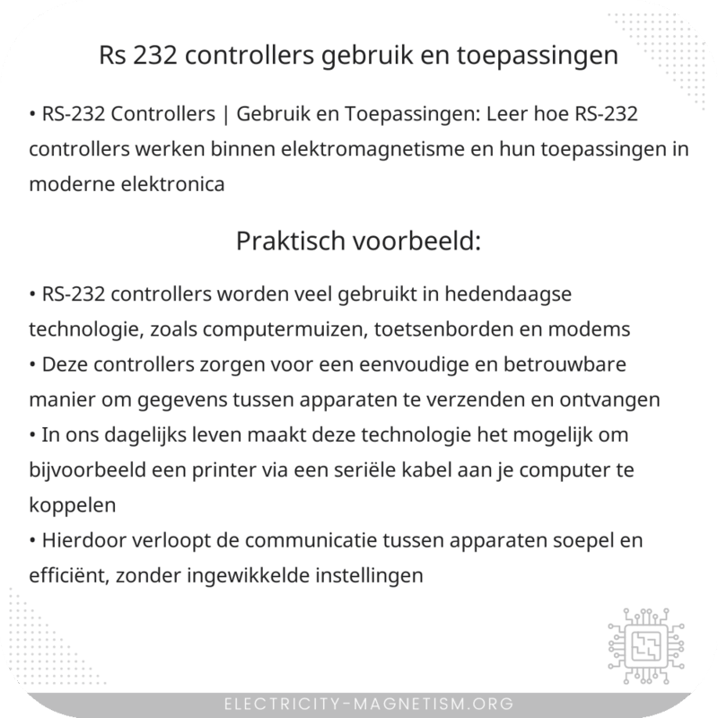 RS-232 Controllers | Gebruik en Toepassingen