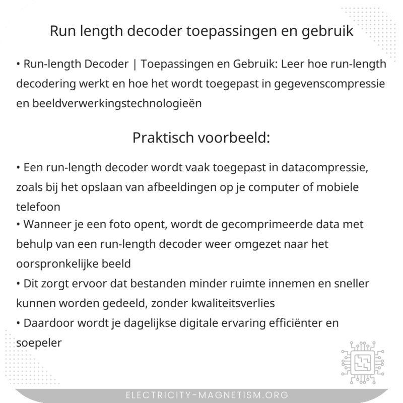 Run-length Decoder | Toepassingen en Gebruik