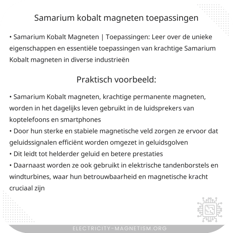 Samarium Kobalt Magneten | Toepassingen
