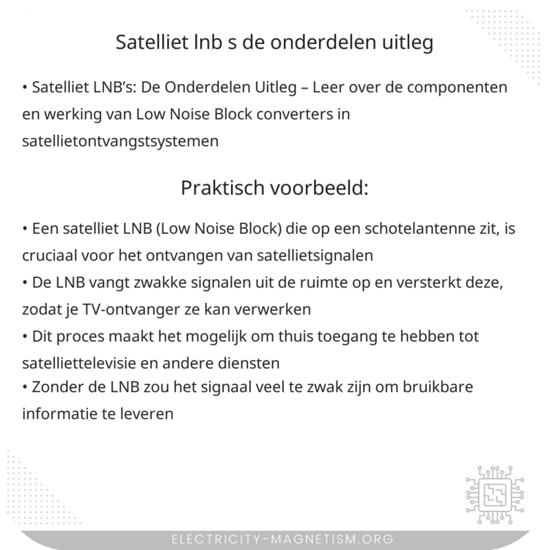 Satelliet LNB's: De Onderdelen Uitleg