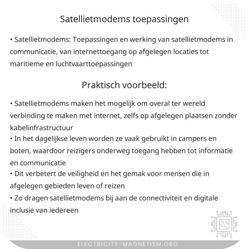 Satellietmodems | Toepassingen