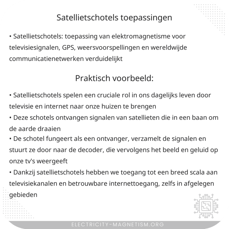 Satellietschotels | Toepassingen
