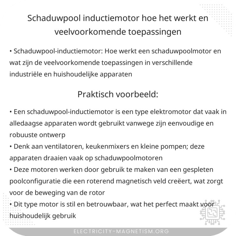 Schaduwpool-inductiemotor | Hoe het werkt en veelvoorkomende toepassingen