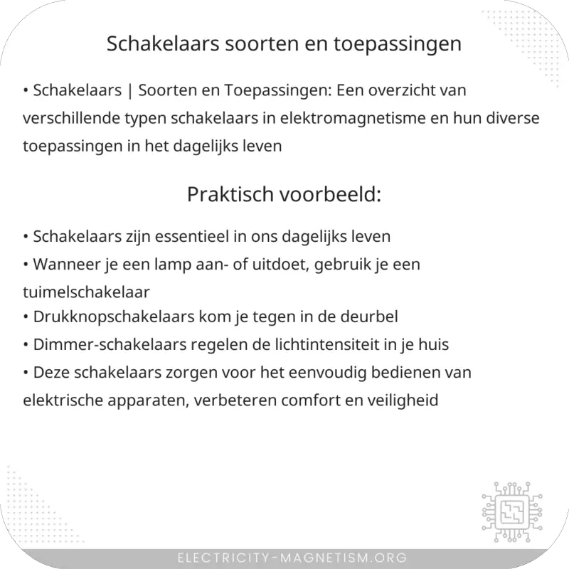 Schakelaars | Soorten en Toepassingen