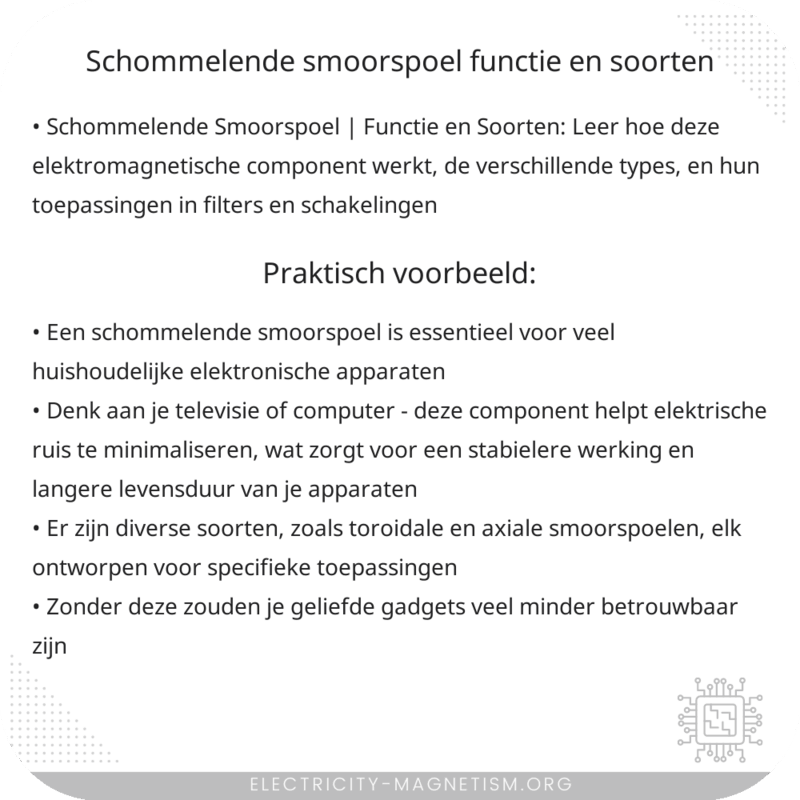Schommelende Smoorspoel | Functie en Soorten