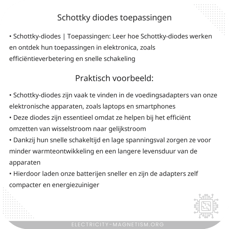 Schottky-diodes | Toepassingen