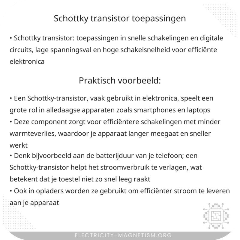 Schottky Transistor | Toepassingen
