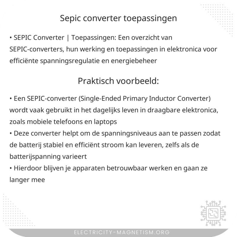 SEPIC Converter | Toepassingen