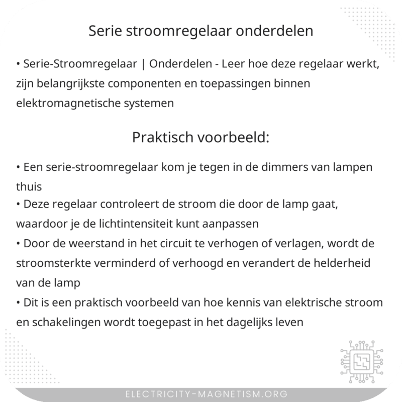 Serie-Stroomregelaar | Onderdelen