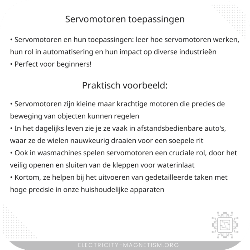 Servomotoren | Toepassingen