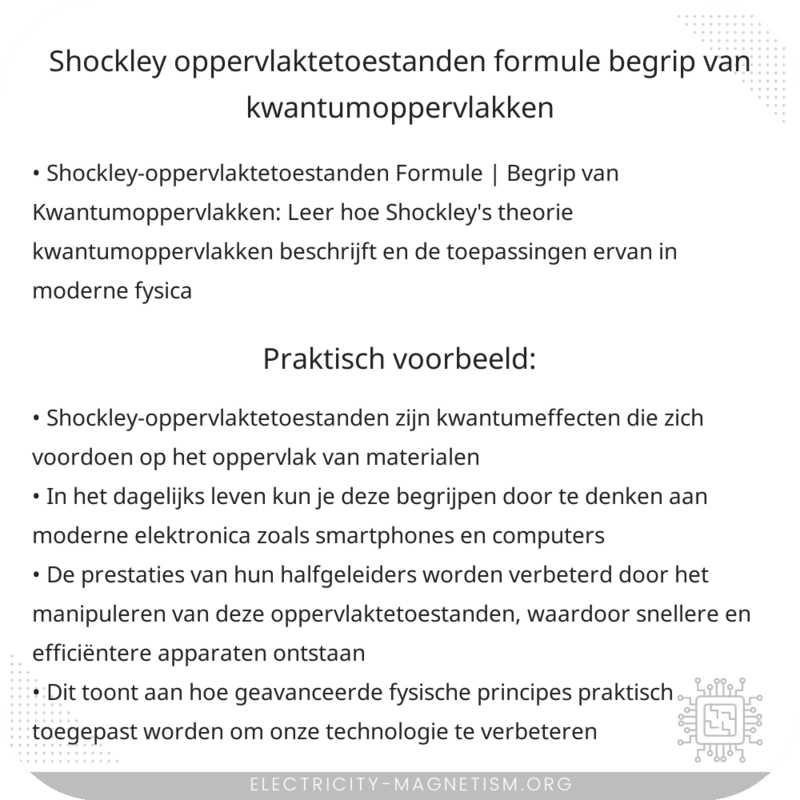 Shockley-oppervlaktetoestanden Formule | Begrip van Kwantumoppervlakken