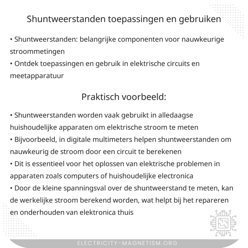 Shuntweerstanden | Toepassingen en Gebruiken