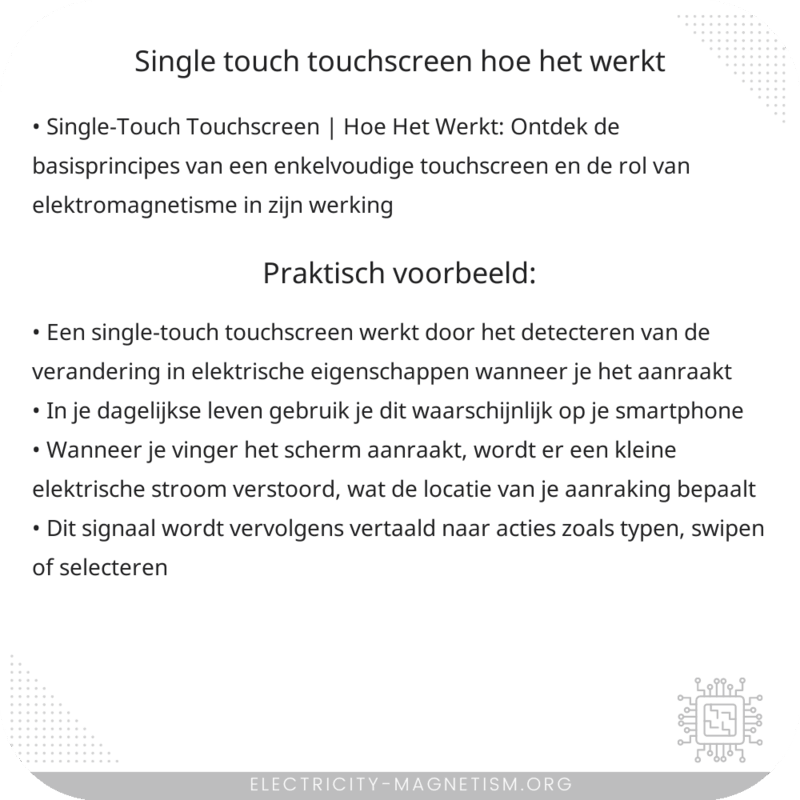 Single-Touch Touchscreen | Hoe Het Werkt