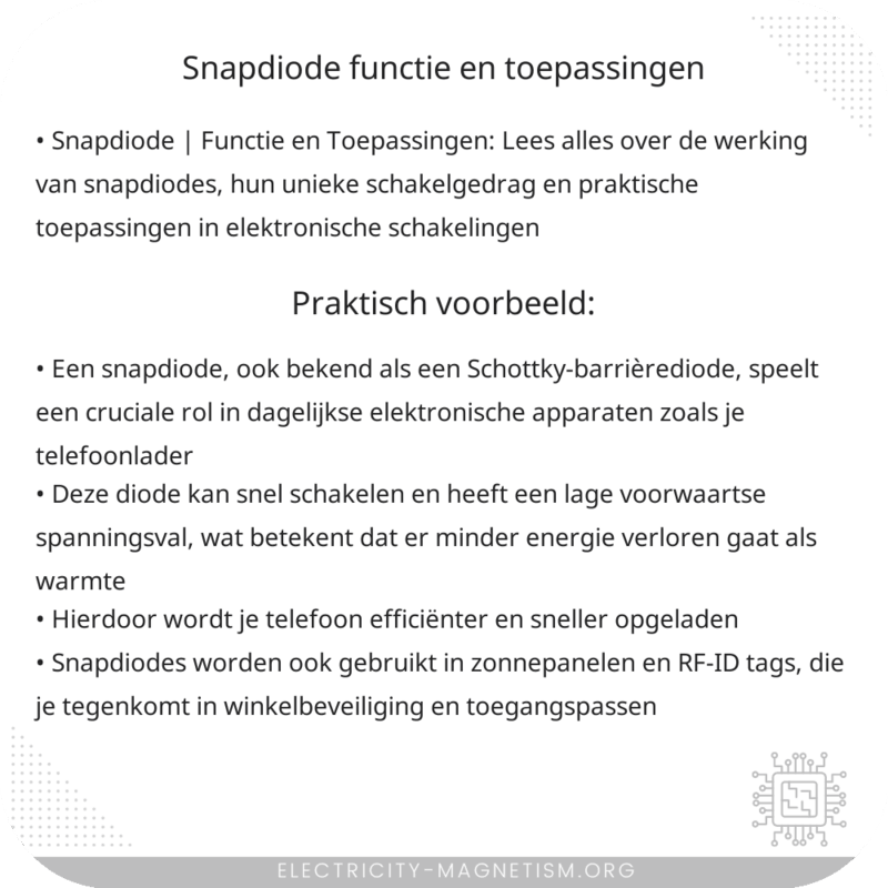 Snapdiode | Functie en Toepassingen