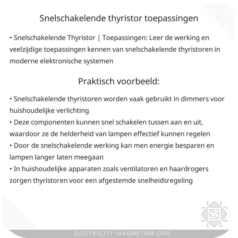 Snelschakelende Thyristor | Toepassingen