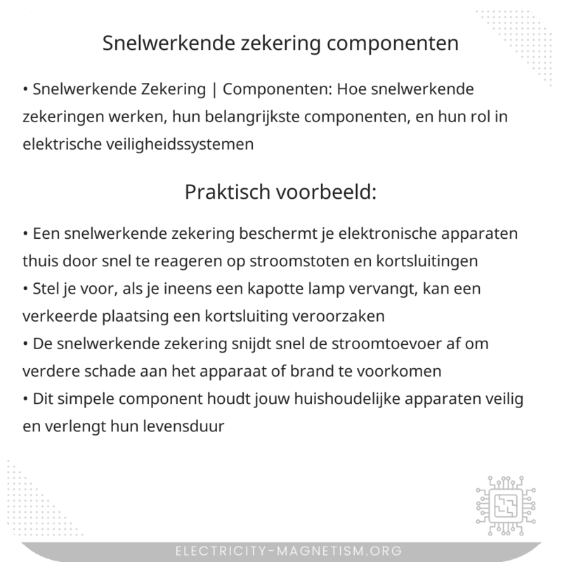 Snelwerkende Zekering | Componenten