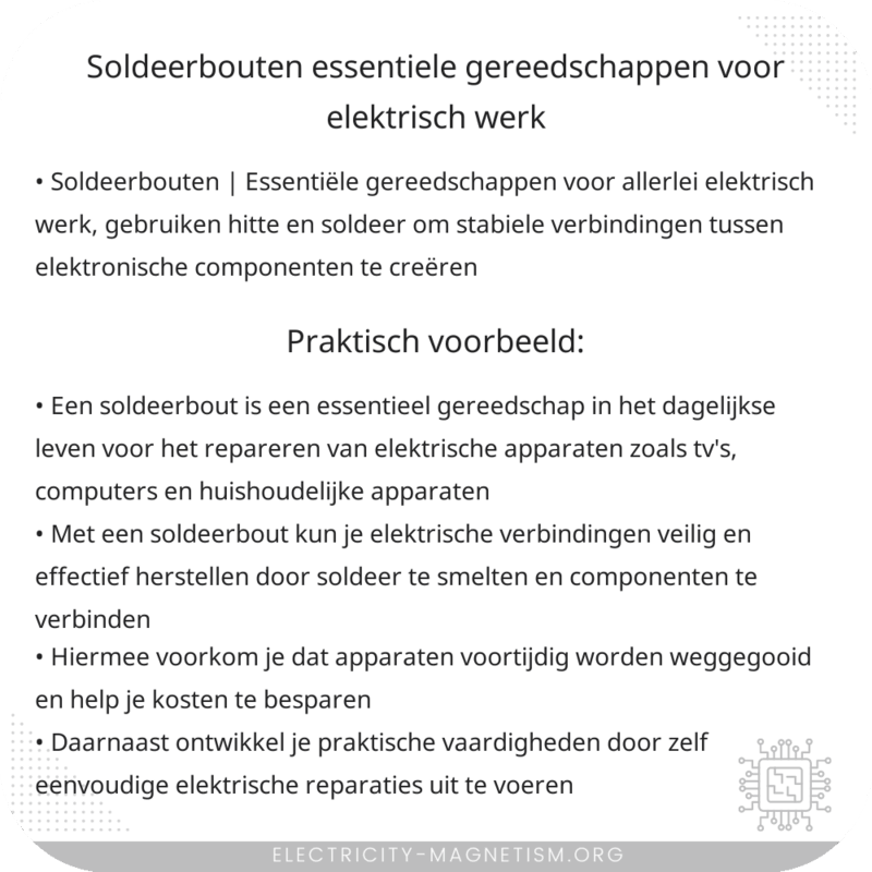 Soldeerbouten | Essentiële Gereedschappen voor Elektrisch Werk