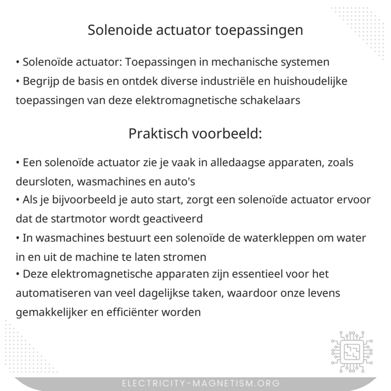 Solenoïde Actuator | Toepassingen