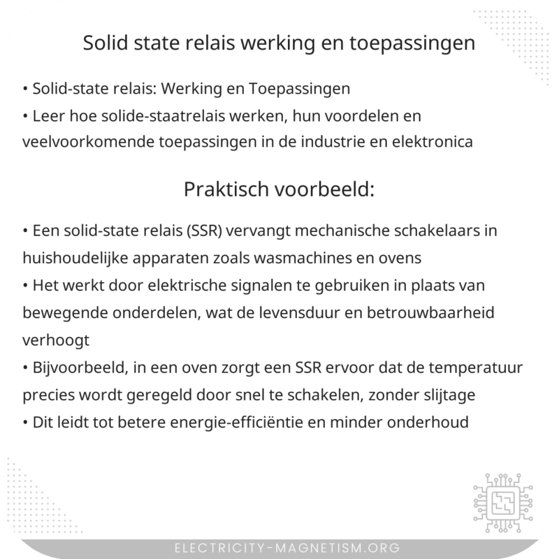 Solid-state relais | Werking en Toepassingen