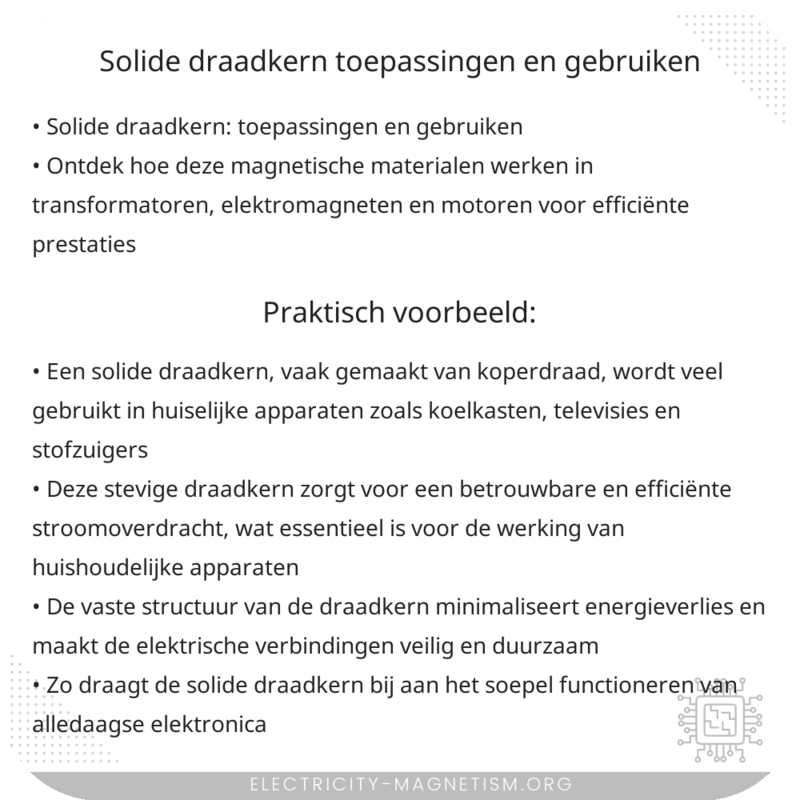 Solide Draadkern | Toepassingen en Gebruiken