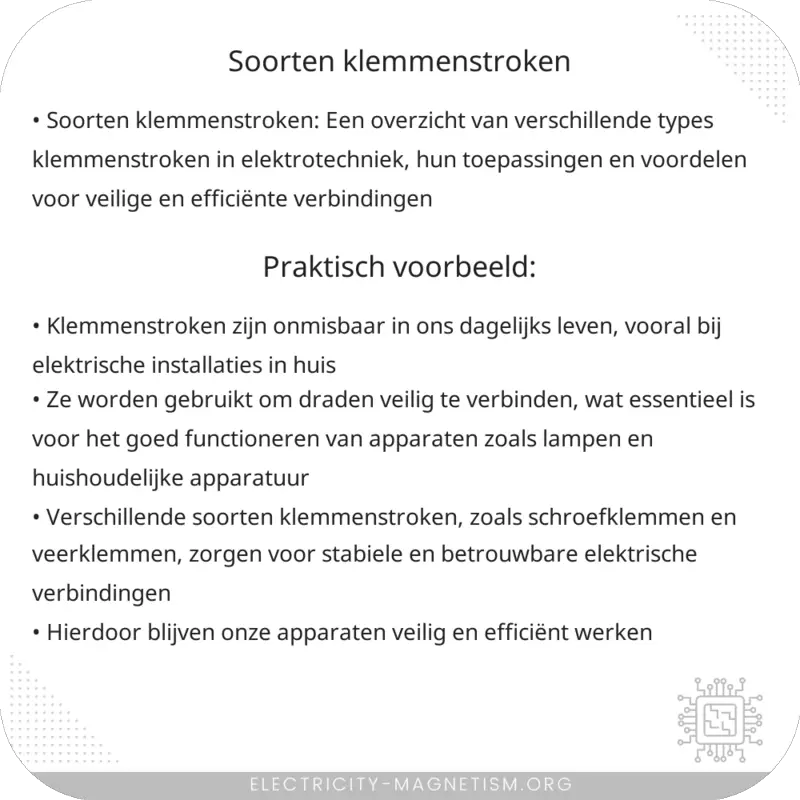 Soorten Klemmenstroken