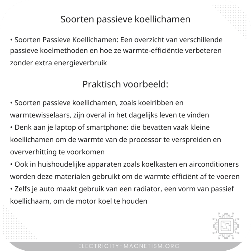 Soorten Passieve Koellichamen
