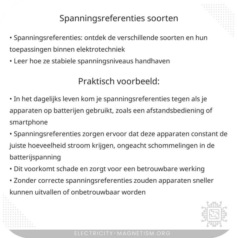 Spanningsreferenties | Soorten