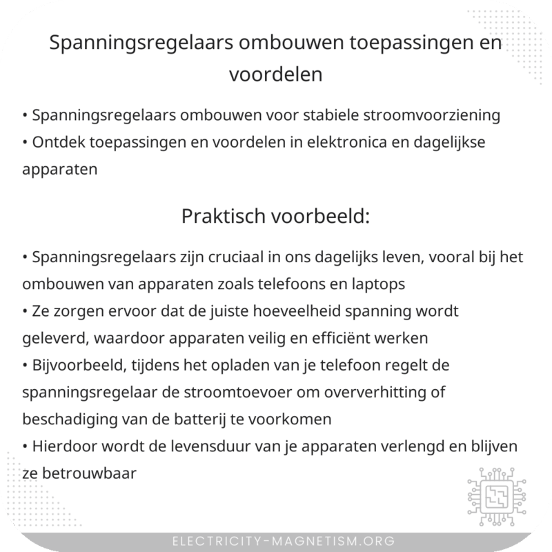 Spanningsregelaars Ombouwen | Toepassingen en Voordelen