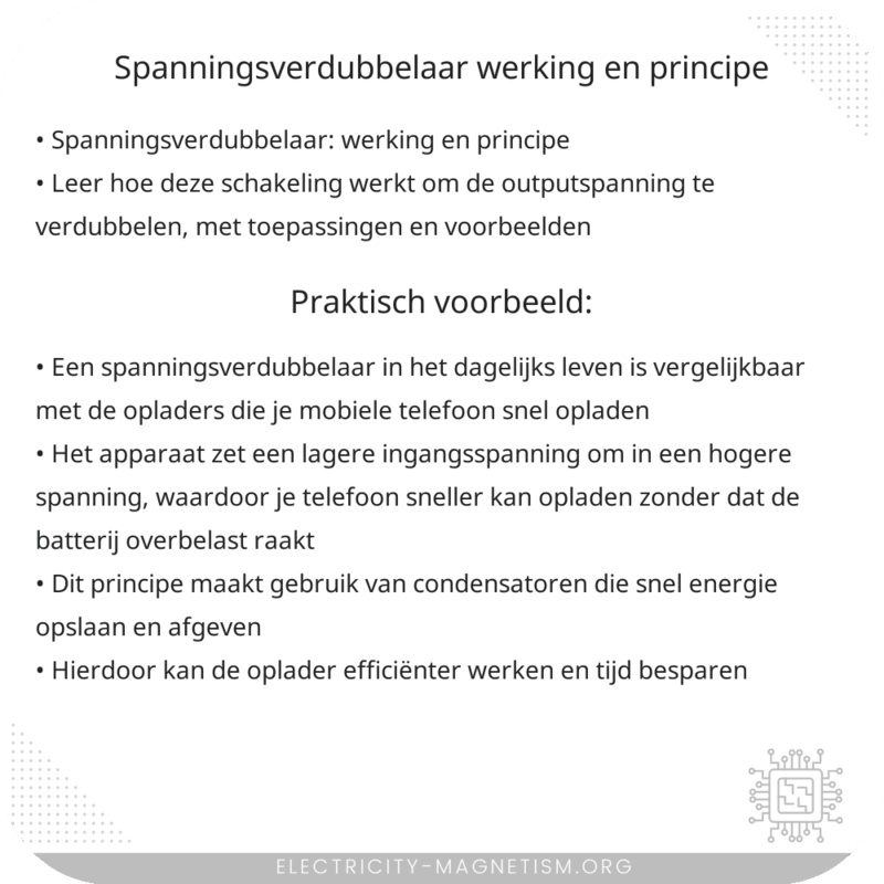 Spanningsverdubbelaar | Werking en Principe