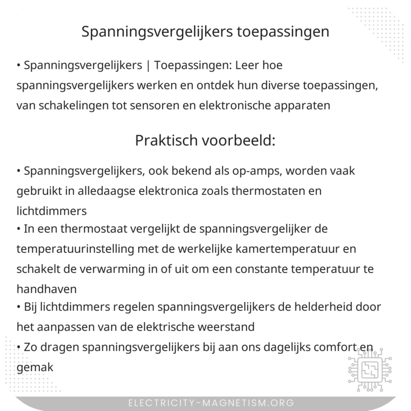 Spanningsvergelijkers | Toepassingen