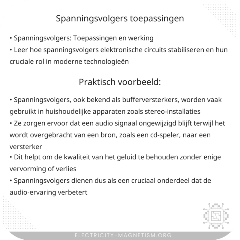 Spanningsvolgers | Toepassingen