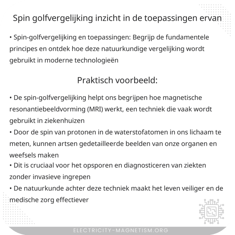 Spin-golfvergelijking | Inzicht in de toepassingen ervan