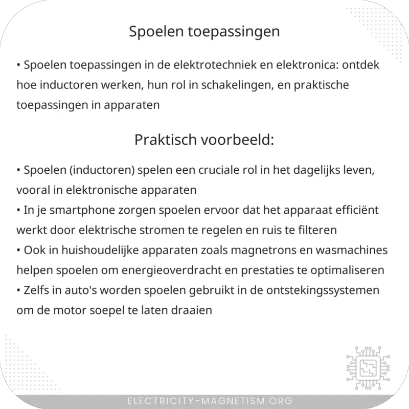 Spoelen | Toepassingen