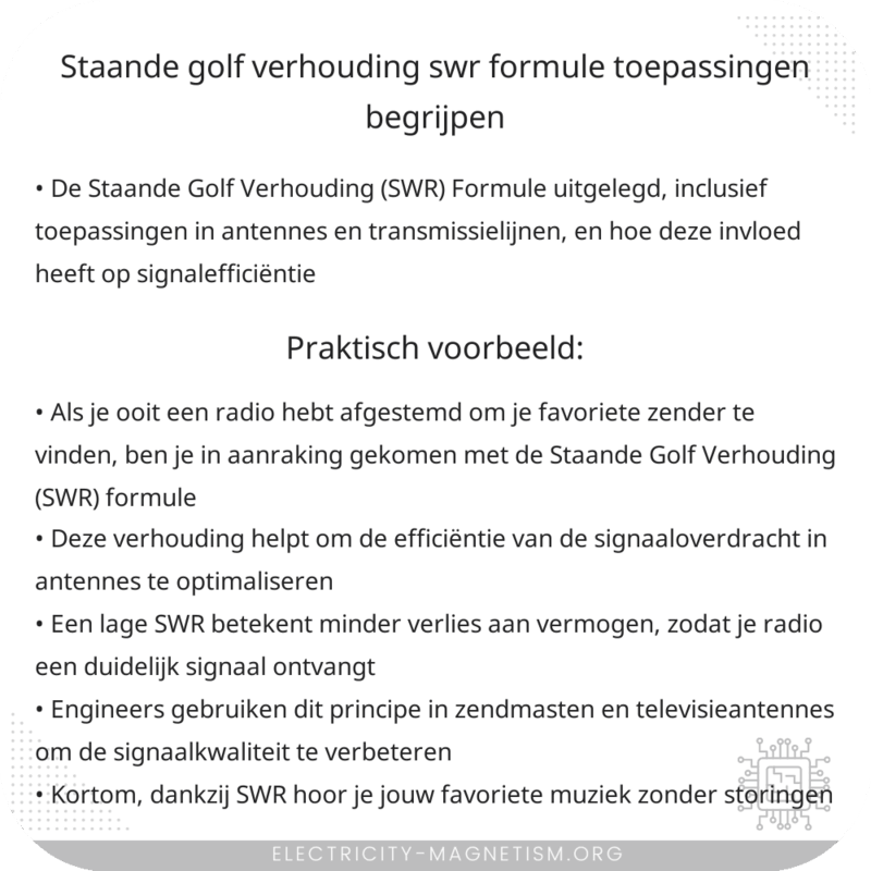 Staande Golf Verhouding (SWR) Formule | Toepassingen Begrijpen