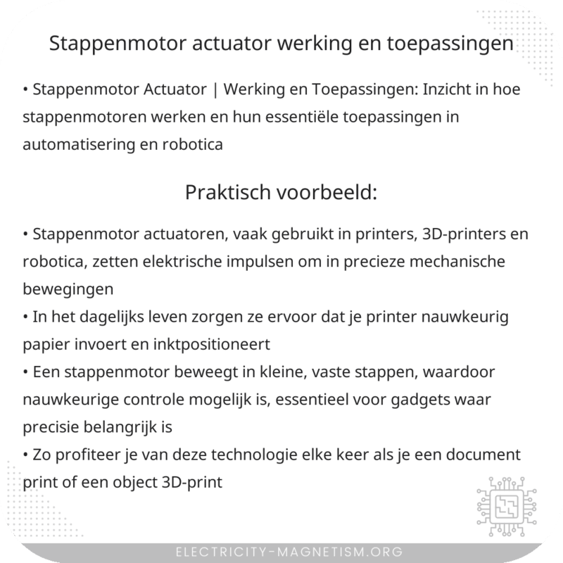 Stappenmotor Actuator | Werking en Toepassingen