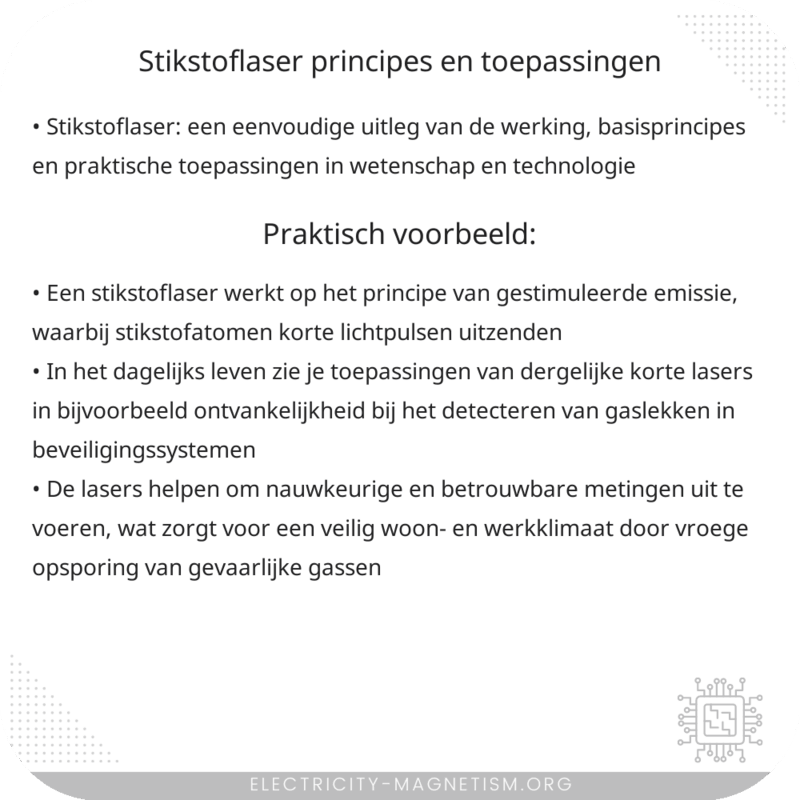 Stikstoflaser | Principes en Toepassingen