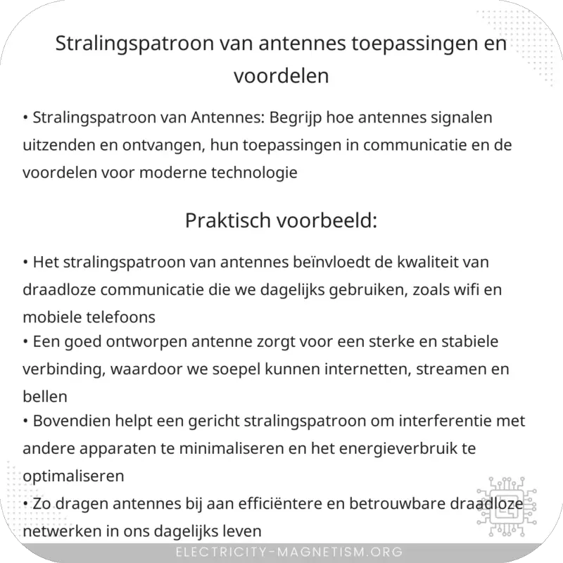 Stralingspatroon van Antennes | Toepassingen en Voordelen