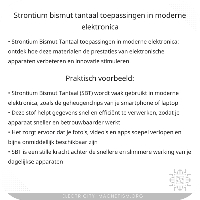 Strontium Bismut Tantaal | Toepassingen in Moderne Elektronica